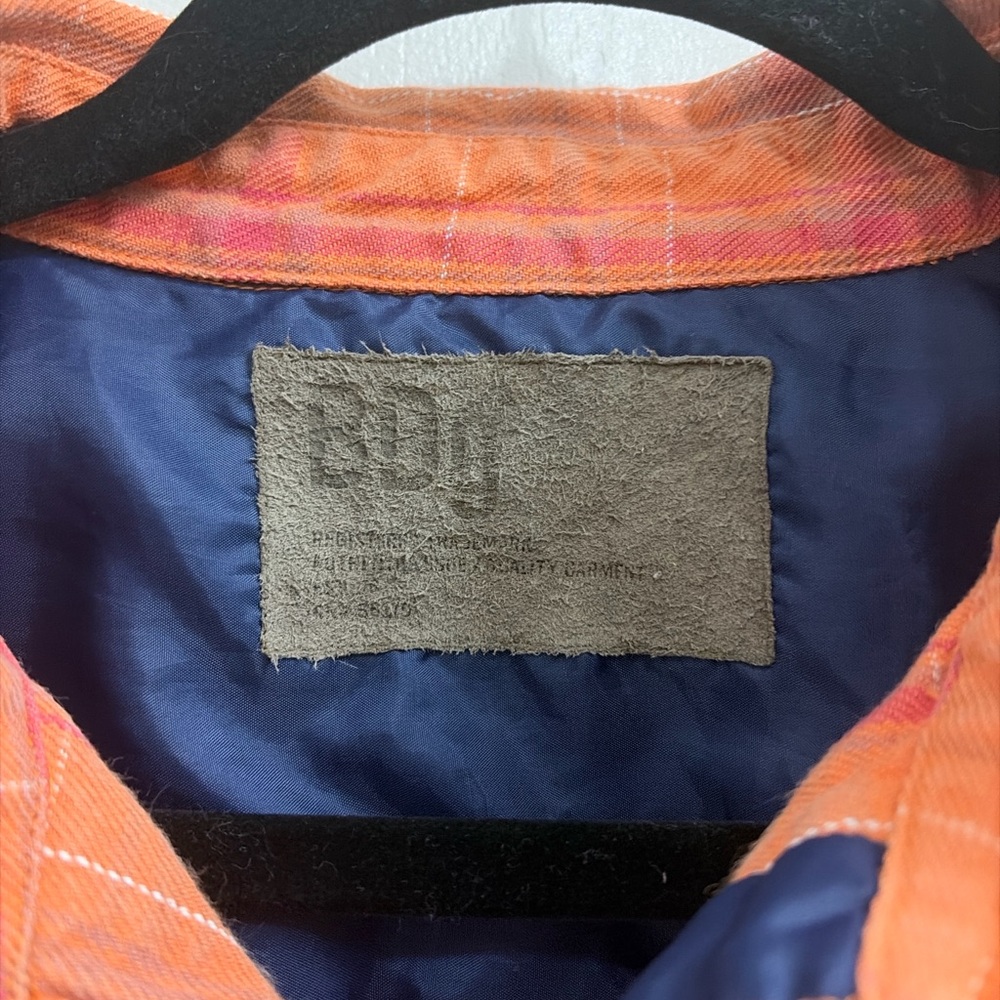 Vintage BDG Orange Plaid Work Shirt - Picture 5 of 5